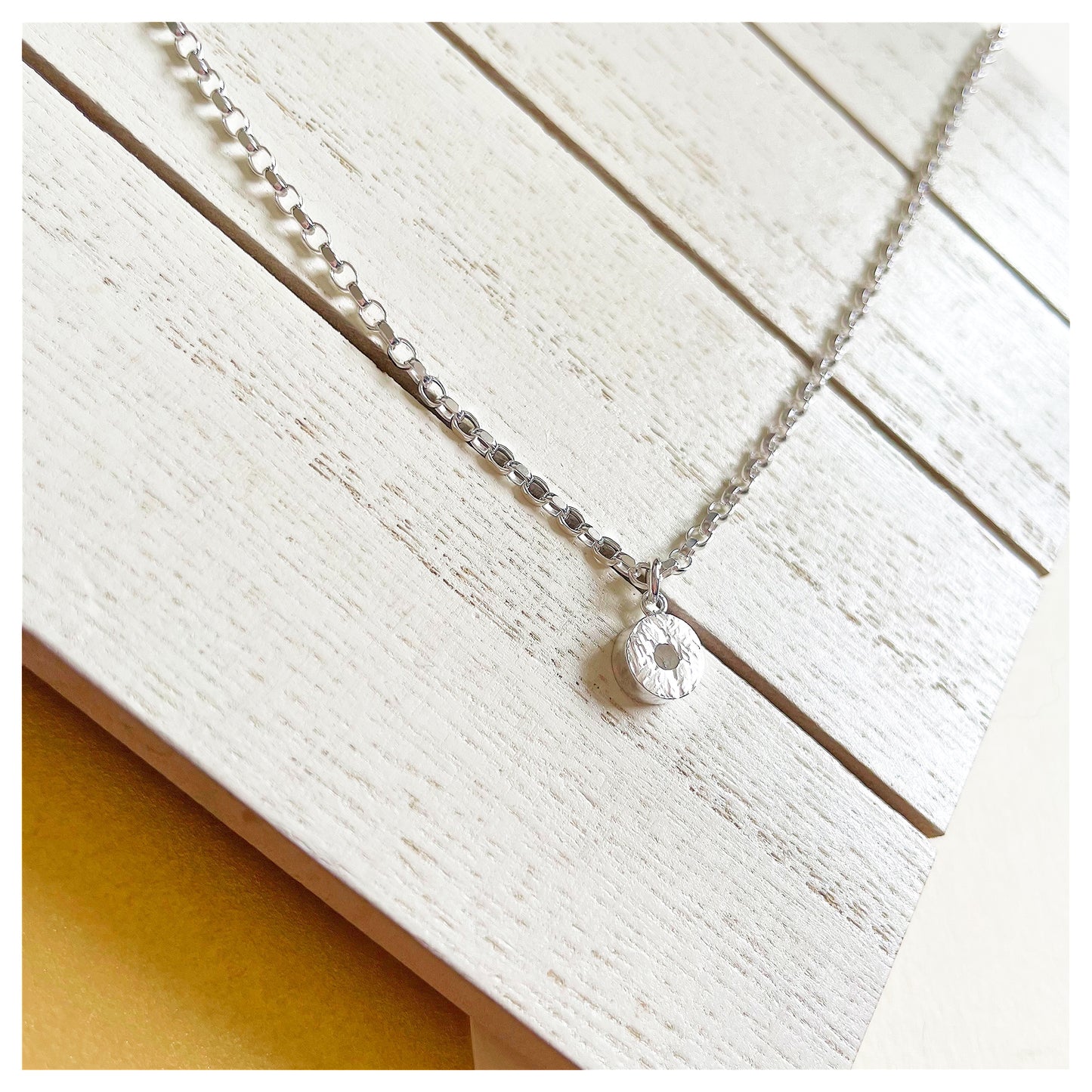 Handmade Sterling Silver Textured Mini Donut Pendant