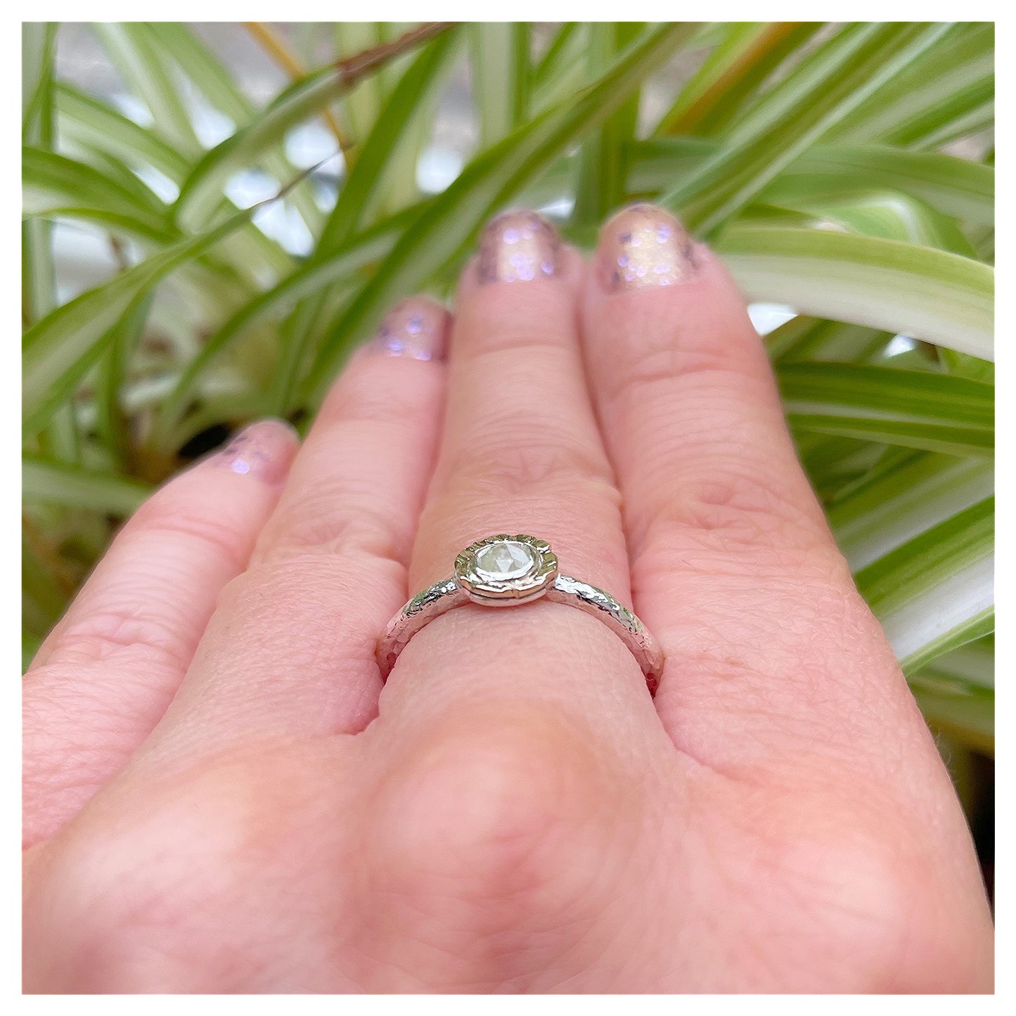 Sterling Silver and 9ct Yellow Gold Rose-Cut Diamond ring (2)