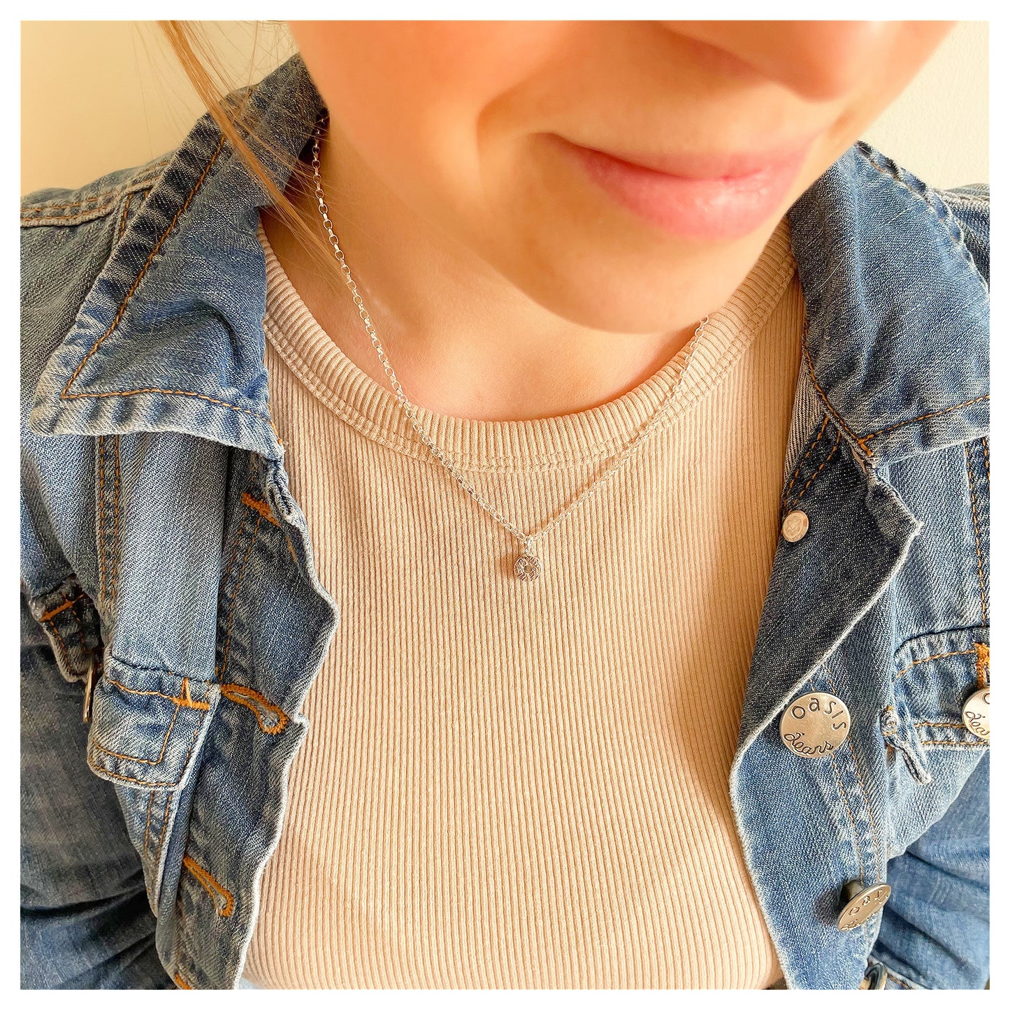 Handmade Sterling Silver Textured Mini Donut Pendant