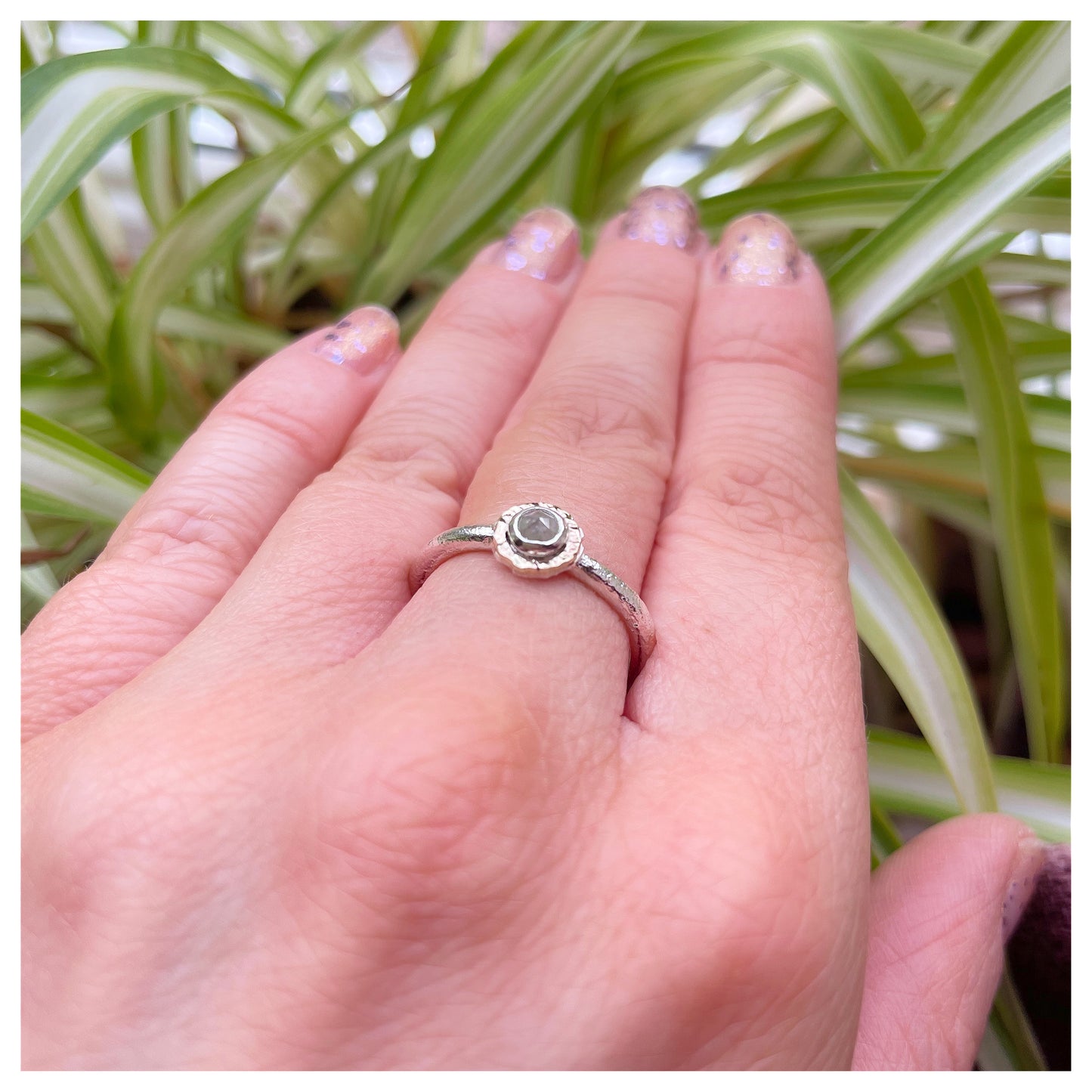 Sterling Silver and 9ct Yellow Gold Rose-Cut Diamond ring (1)