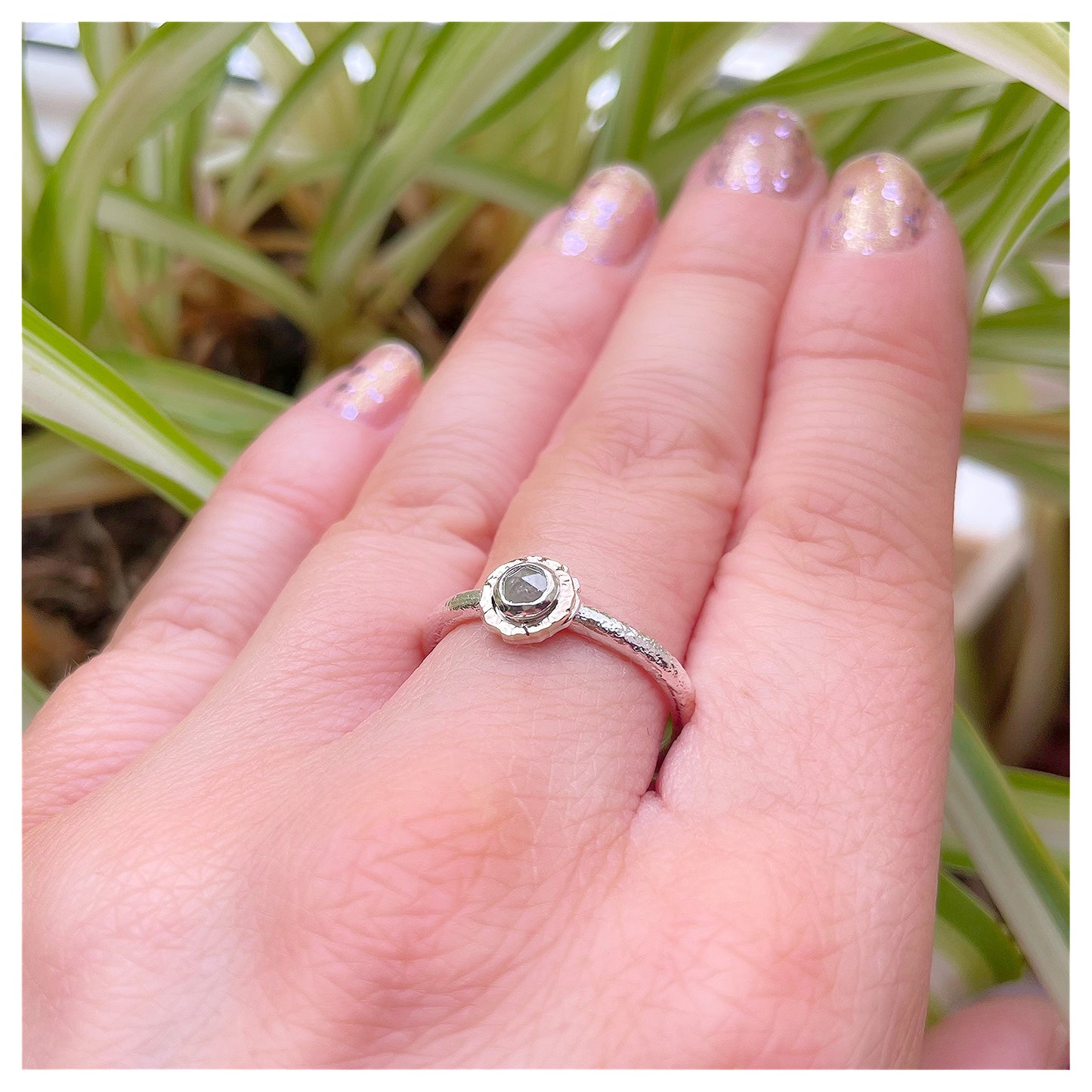 Sterling Silver and 9ct Yellow Gold Rose-Cut Diamond ring (1)