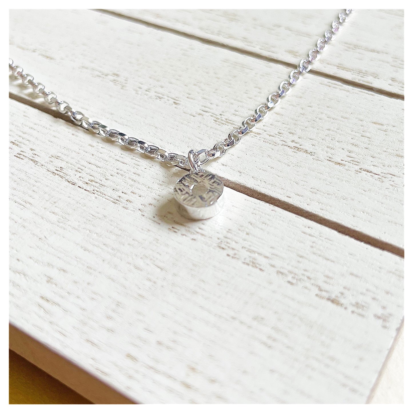 Handmade Sterling Silver Textured Mini Donut Pendant