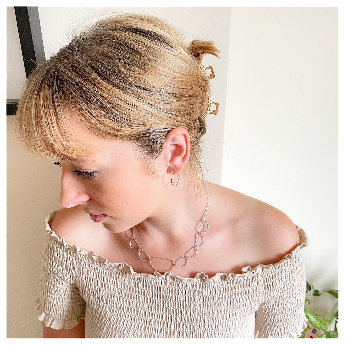 Sterling Silver Hammered Hoop Earrings