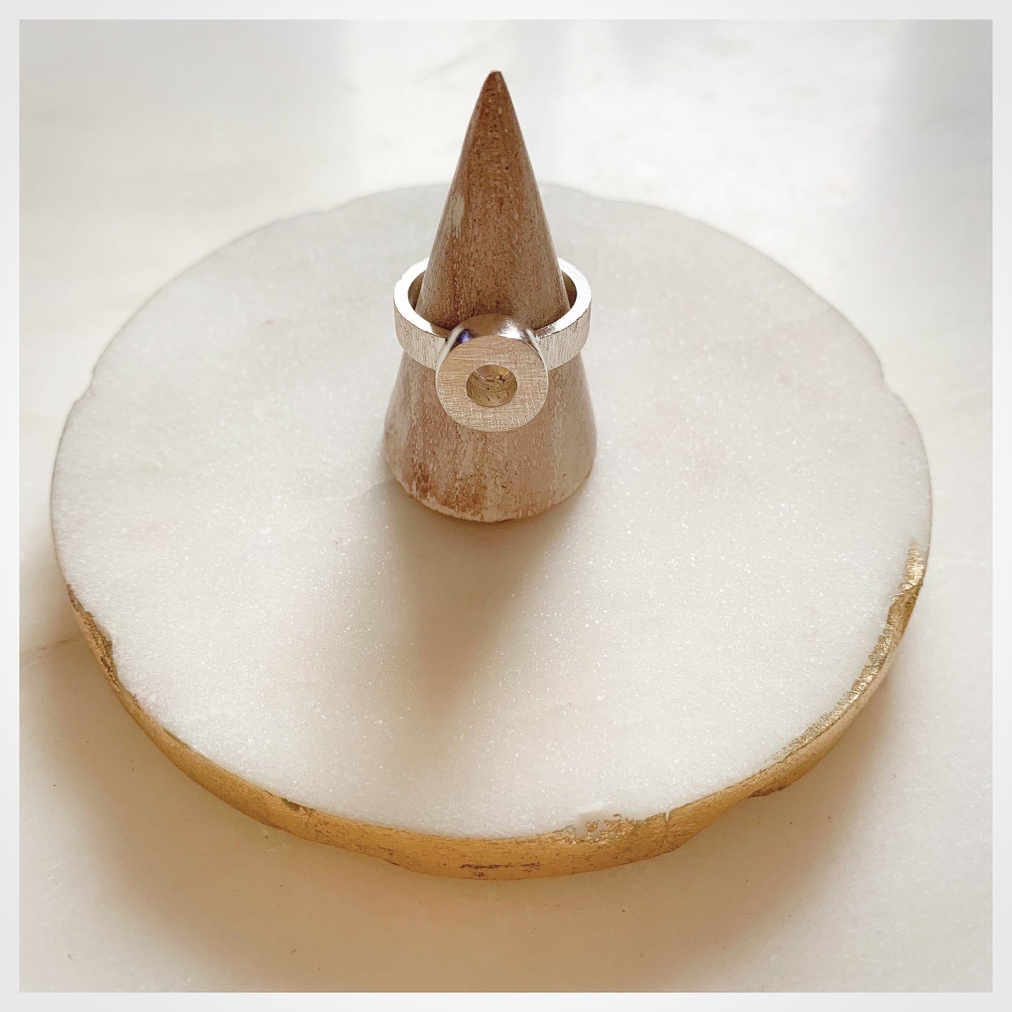 Sterling Silver Large Textured Donut Ring