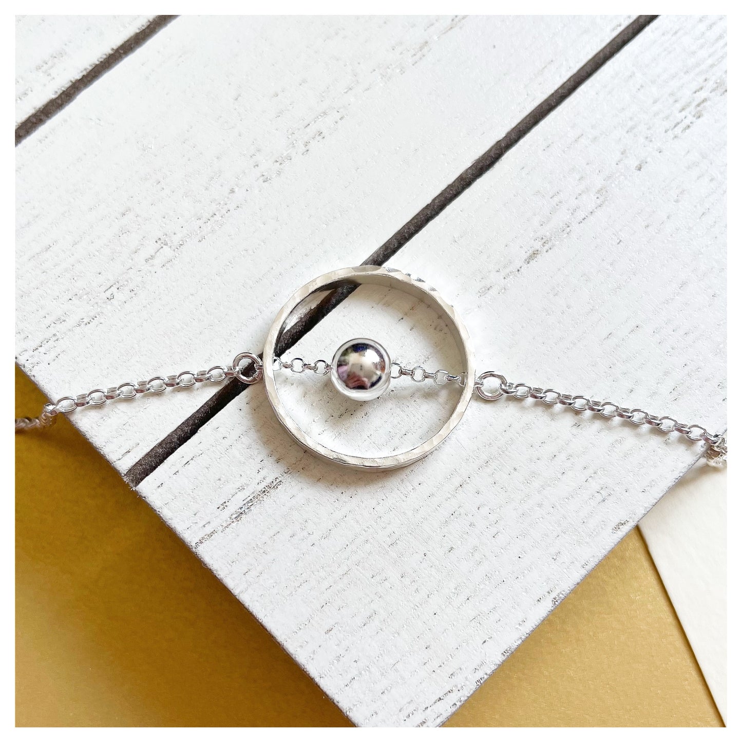Sterling Silver Circular Bracelet with Bead