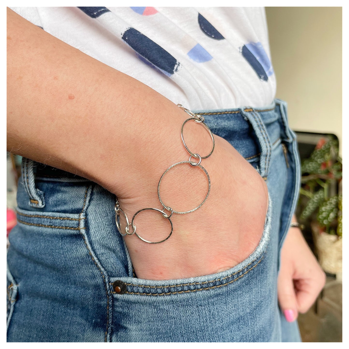 Sterling Silver Handmade Circular Bracelet