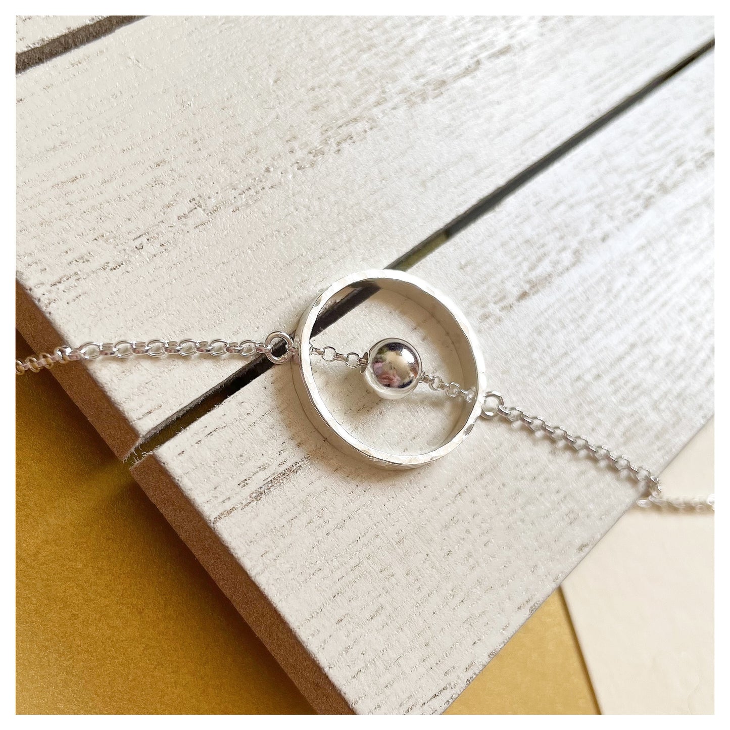 Sterling Silver Circular Bracelet with Bead