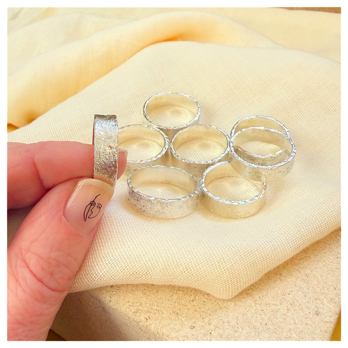 Sterling Silver Wide Organic Ring