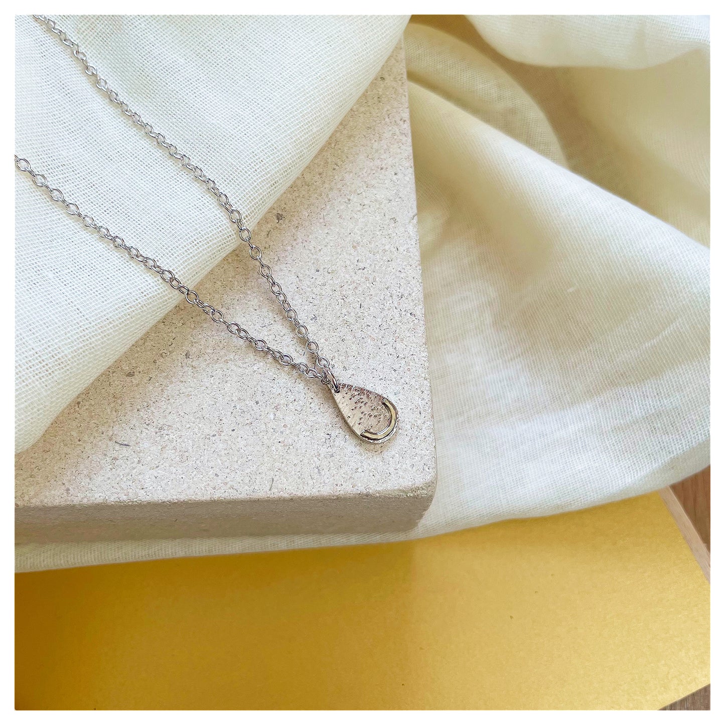 Sterling Silver and 9ct Yellow Gold Teardrop Pendant