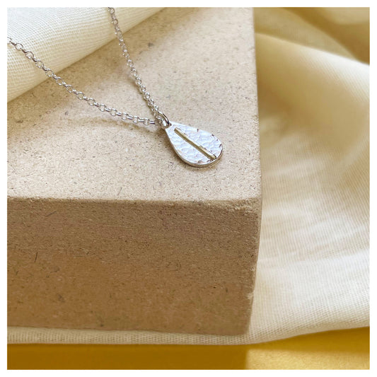 Sterling Silver and 9ct Yellow Gold Teardrop Pendant