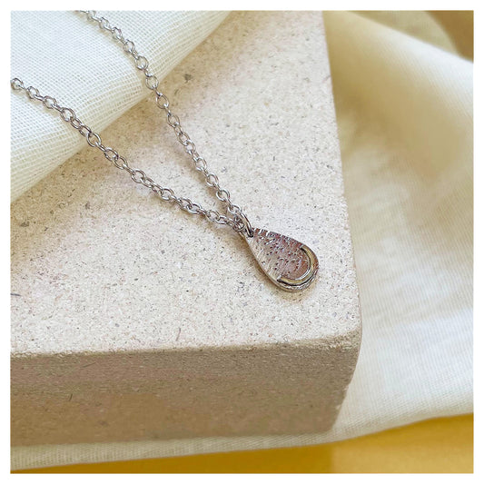 Sterling Silver and 9ct Yellow Gold Teardrop Pendant