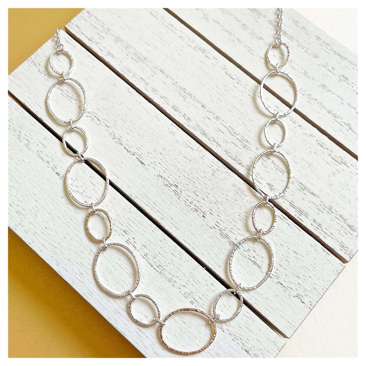 9ct Yellow Gold and Sterling Silver Oval Link Handmade Chain.