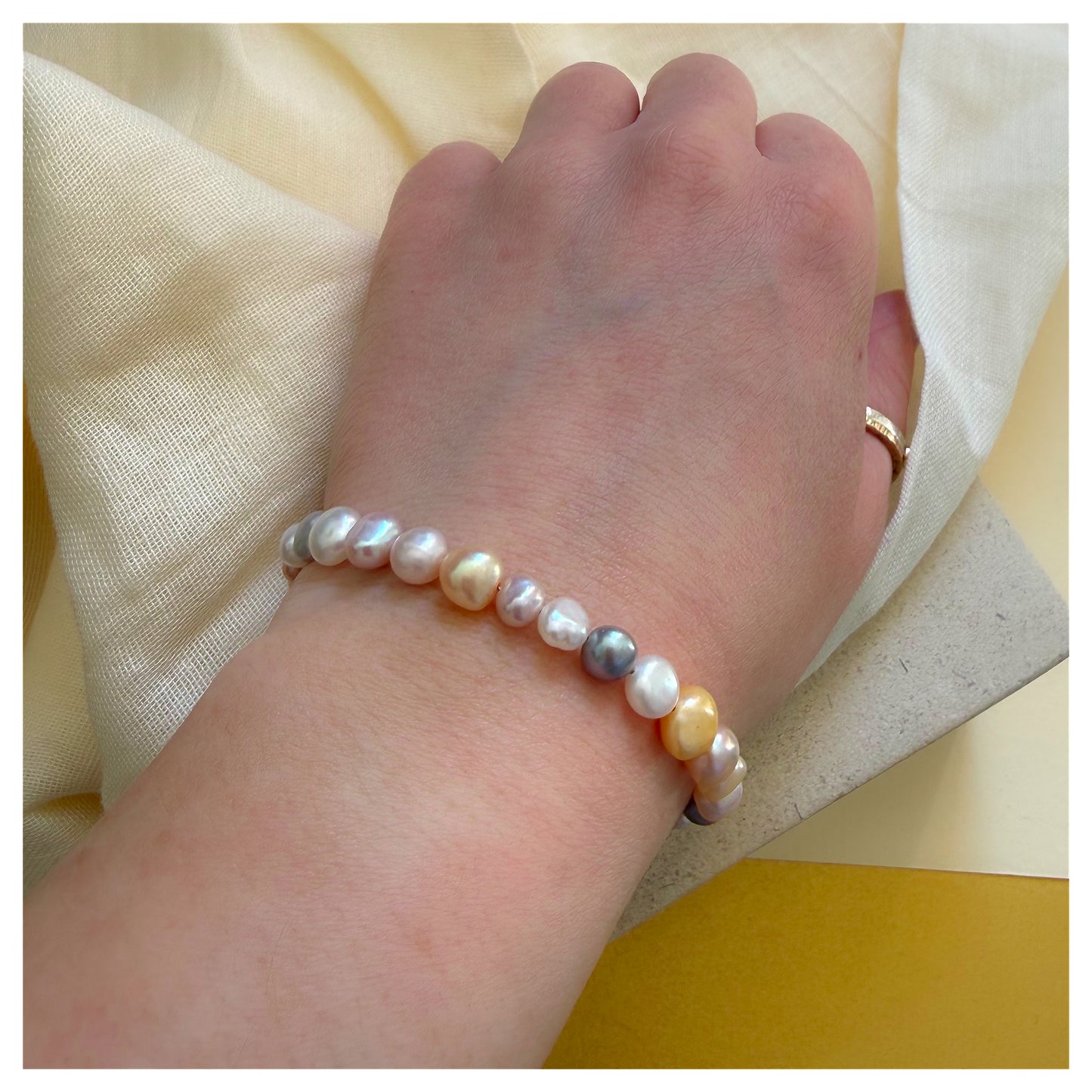 Sterling Silver Pink Tone Freshwater Pearl Bracelet
