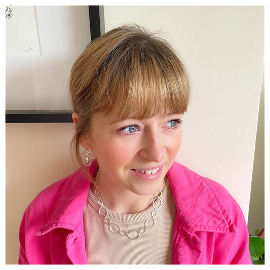 9ct Yellow Gold and Sterling Silver Oval Link Handmade Chain.