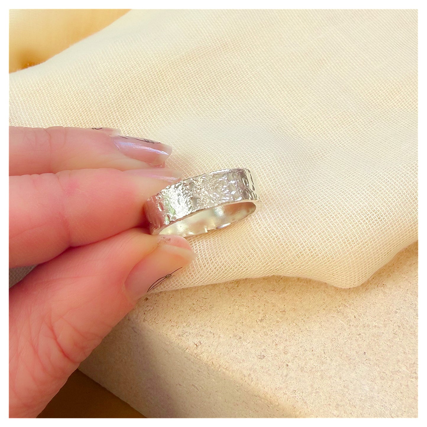 Sterling Silver Wide Organic Ring