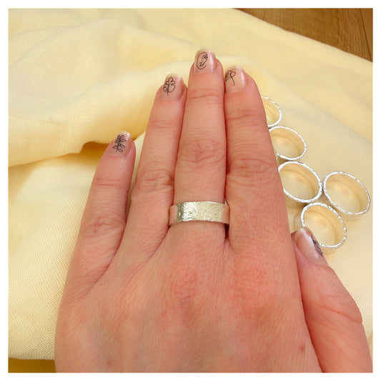 Sterling Silver Wide Organic Ring