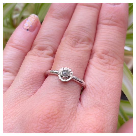 Sterling Silver and 9ct Yellow Gold Rose-Cut Diamond ring (1)