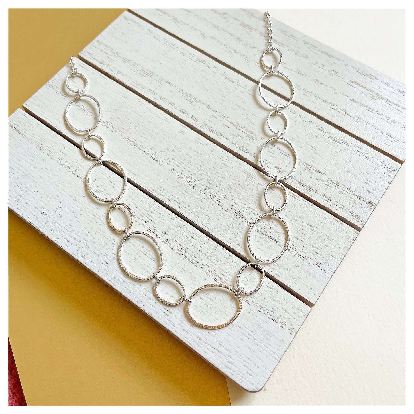 9ct Yellow Gold and Sterling Silver Oval Link Handmade Chain.