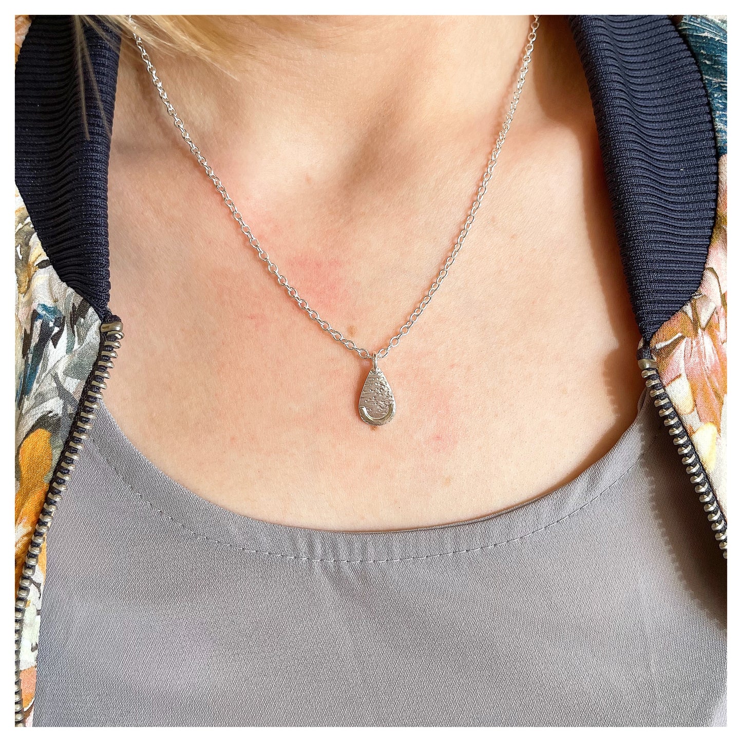 Sterling Silver and 9ct Yellow Gold Teardrop Pendant