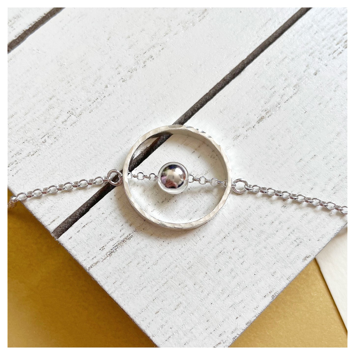 Sterling Silver Circular Bracelet with Bead