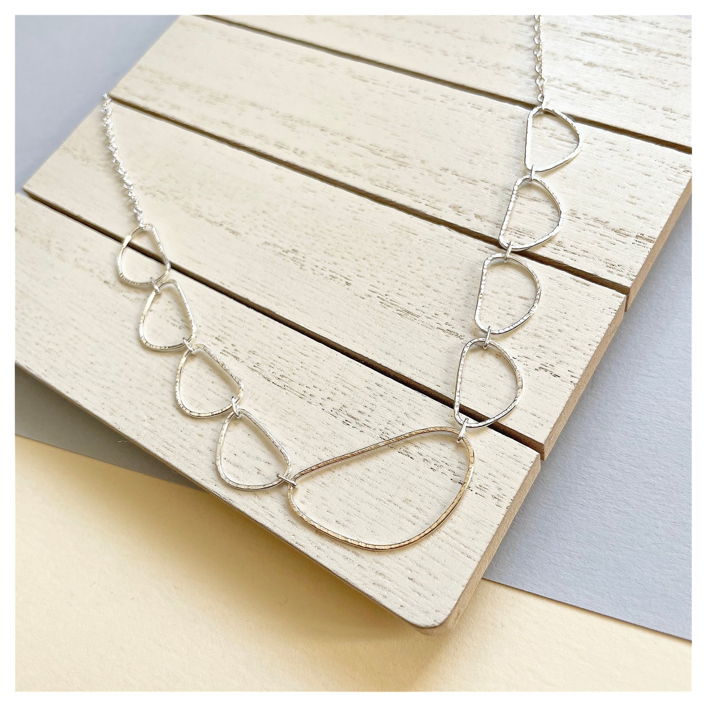 9ct Yellow Gold and Silver Organic Link Chain Necklace