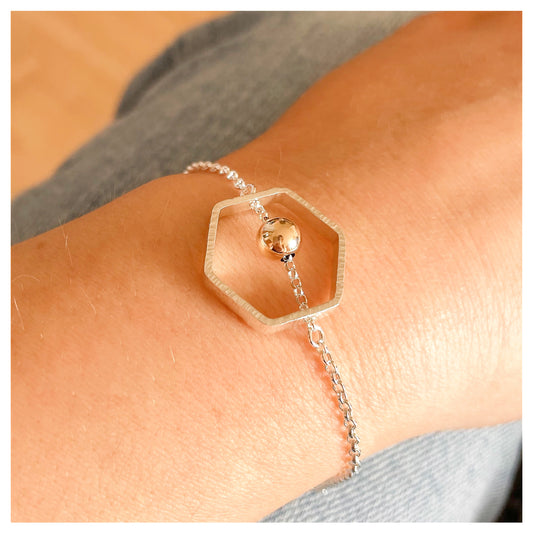 Silver Hexagonal Bracelet 
